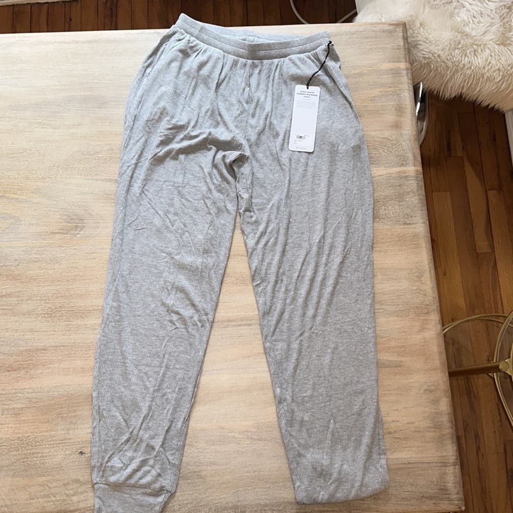 S, BRAND NEW with Tags, high-waisted ribbed joggers